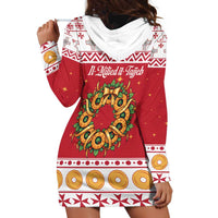 Malta Christmas Hoodie Dress Maltese Honey Rings - Wonder Print Shop