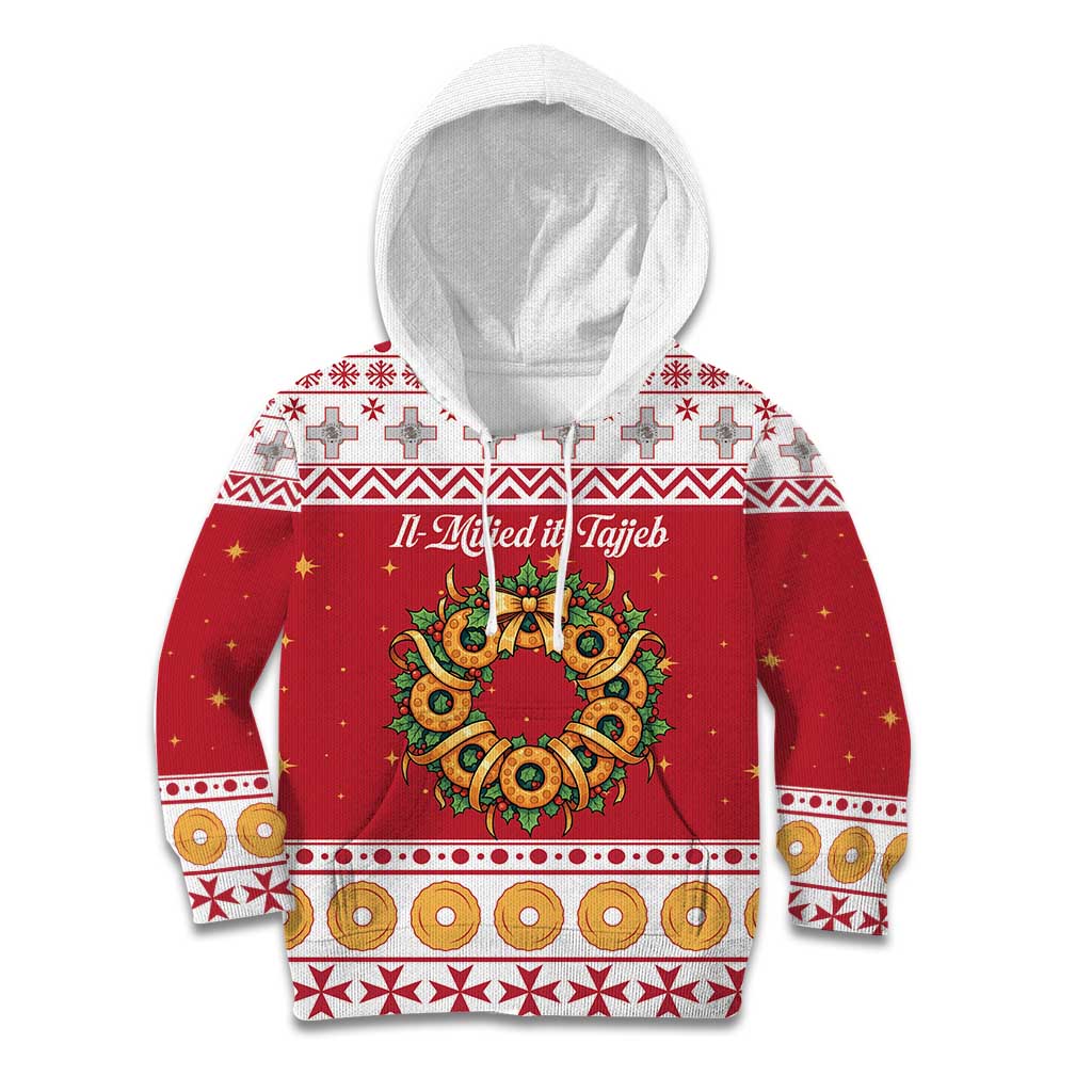 Malta Christmas Kid Hoodie Maltese Honey Rings - Wonder Print Shop