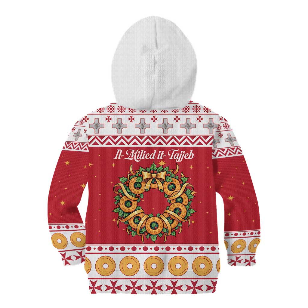 Malta Christmas Kid Hoodie Maltese Honey Rings - Wonder Print Shop