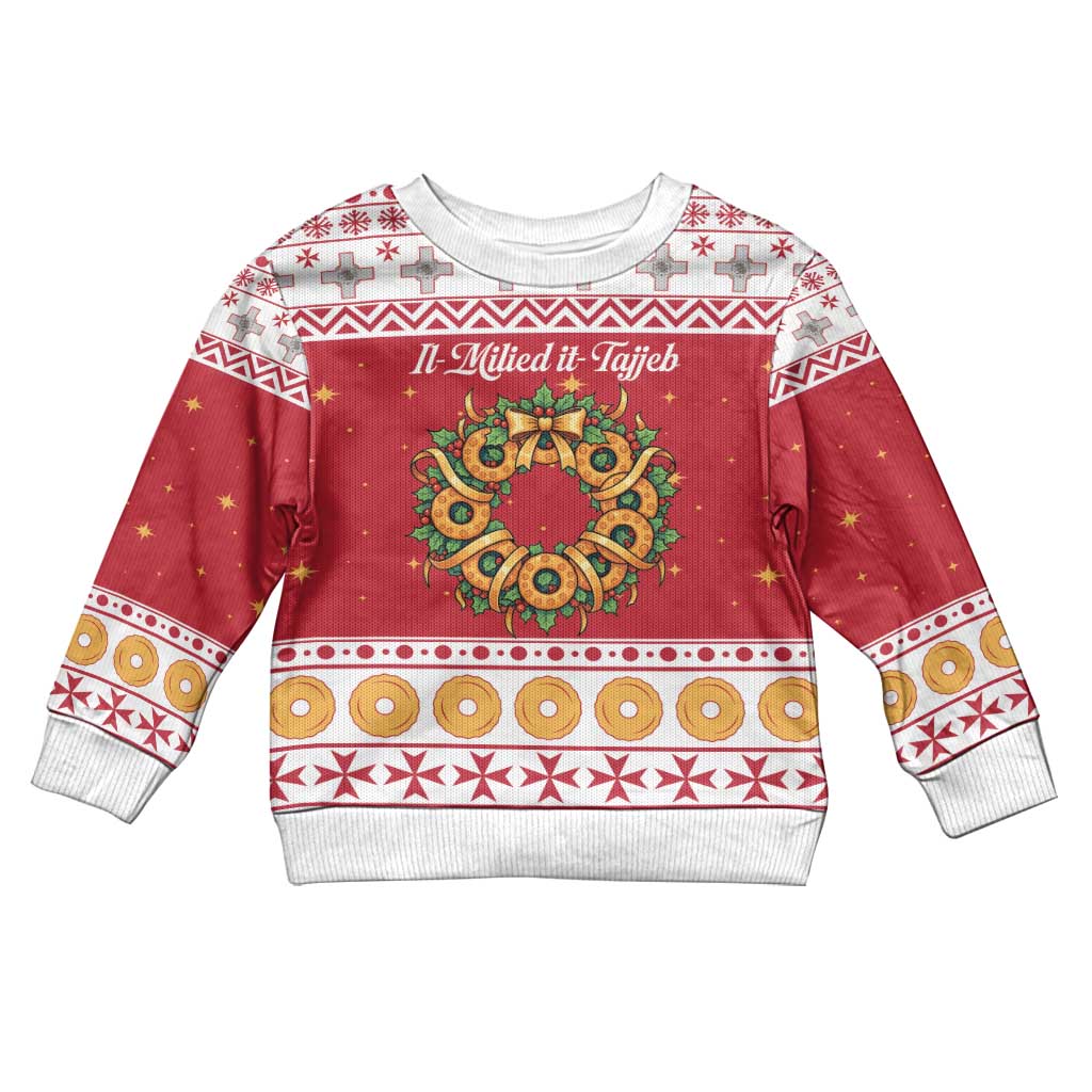Malta Christmas Kid Ugly Christmas Sweater Maltese Honey Rings - Wonder Print Shop