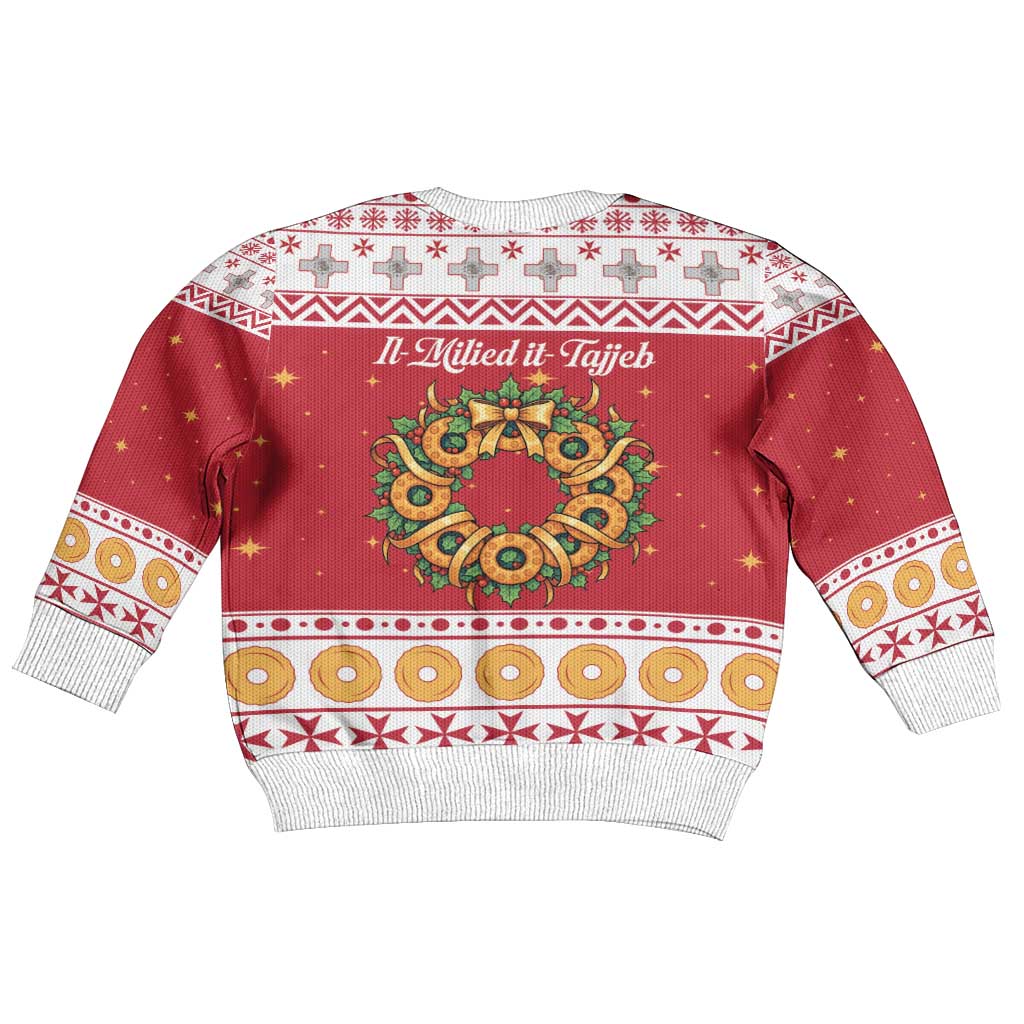 Malta Christmas Kid Ugly Christmas Sweater Maltese Honey Rings - Wonder Print Shop