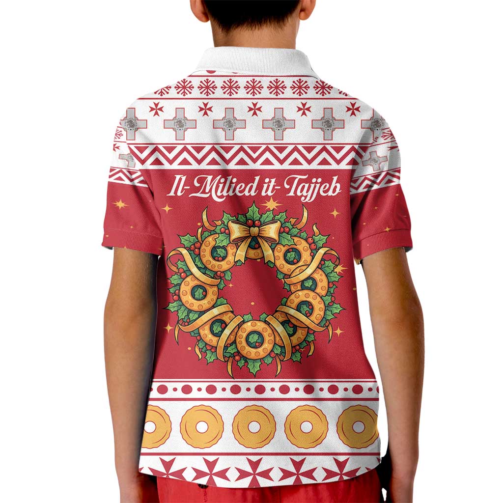 Malta Christmas Kid Polo Shirt Maltese Honey Rings - Wonder Print Shop