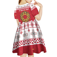 Malta Christmas Kid Short Sleeve Dress Maltese Honey Rings - Wonder Print Shop