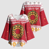 Malta Christmas Kimono Sleeve Blouse Maltese Honey Rings - Wonder Print Shop