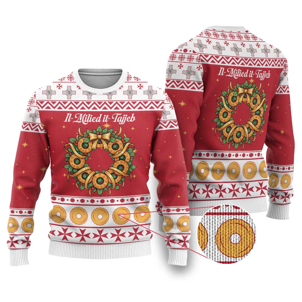 Malta Christmas Ugly Christmas Sweater Maltese Honey Rings - Wonder Print Shop