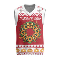 Malta Christmas Knitted V-Neck Vest Maltese Honey Rings - Wonder Print Shop