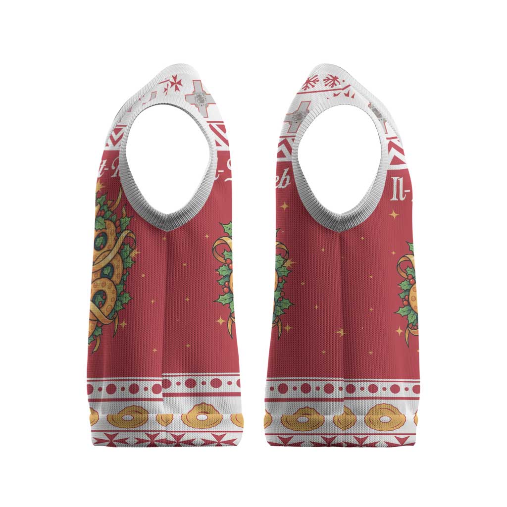 Malta Christmas Knitted V-Neck Vest Maltese Honey Rings - Wonder Print Shop