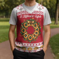 Malta Christmas Knitted V-Neck Vest Maltese Honey Rings - Wonder Print Shop