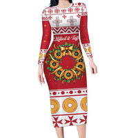 Malta Christmas Long Sleeve Bodycon Dress Maltese Honey Rings - Wonder Print Shop