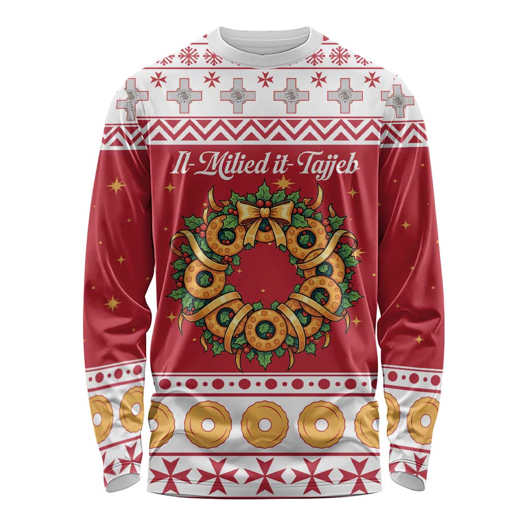 Malta Christmas Long Sleeve Shirt Maltese Honey Rings - Wonder Print Shop