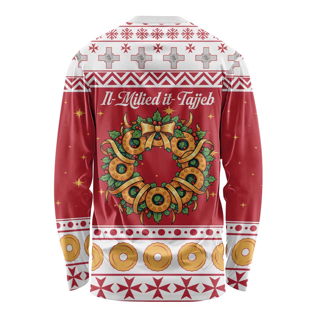 Malta Christmas Long Sleeve Shirt Maltese Honey Rings - Wonder Print Shop