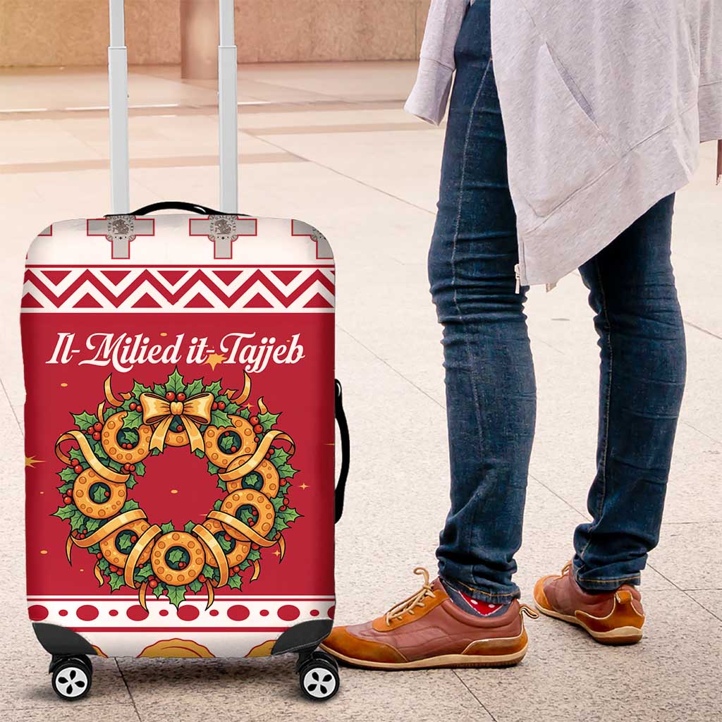Malta Christmas Luggage Cover Maltese Honey Rings - Wonder Print Shop