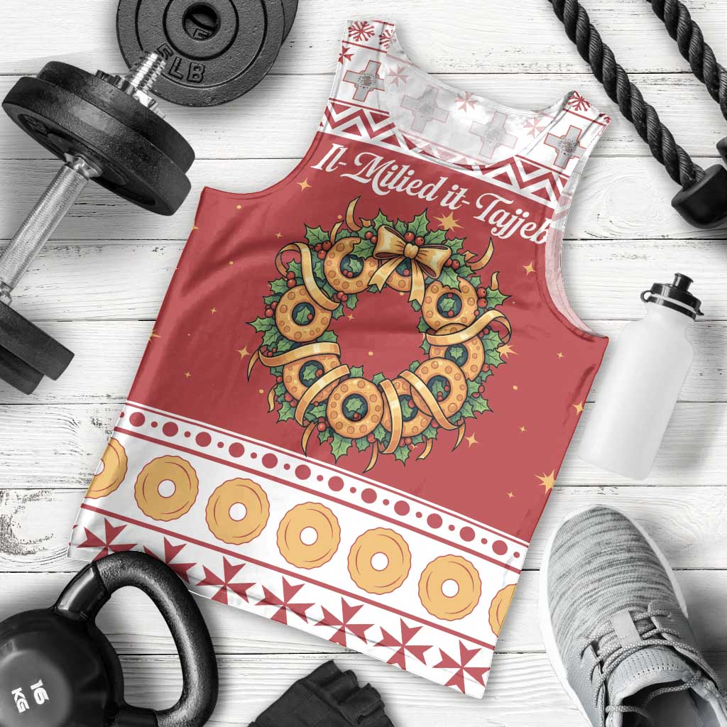 Malta Christmas Men Tank Top Maltese Honey Rings - Wonder Print Shop
