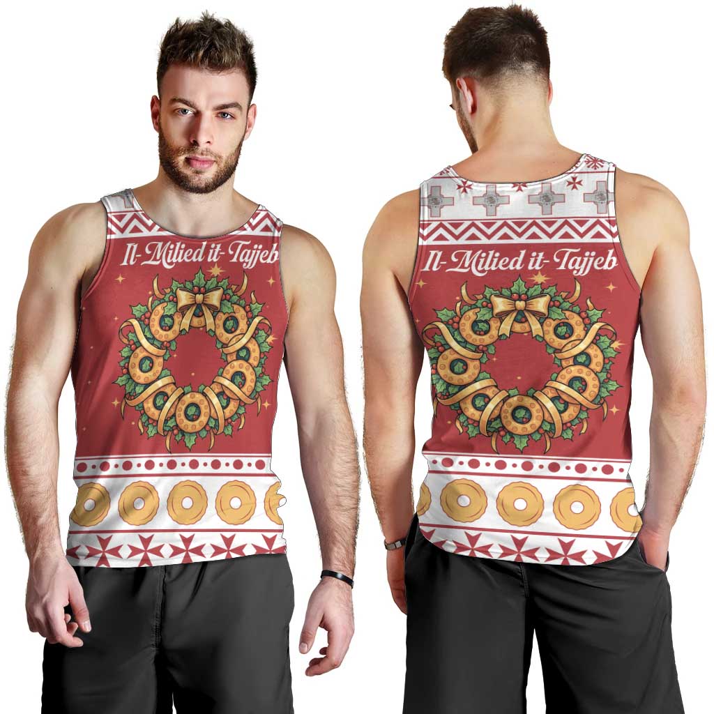 Malta Christmas Men Tank Top Maltese Honey Rings - Wonder Print Shop