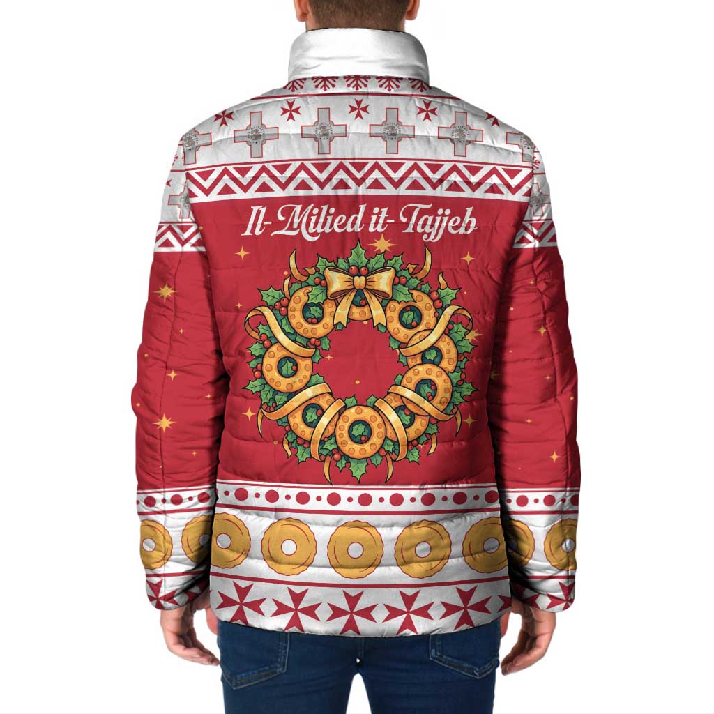 Malta Christmas Padded Jacket Maltese Honey Rings - Wonder Print Shop