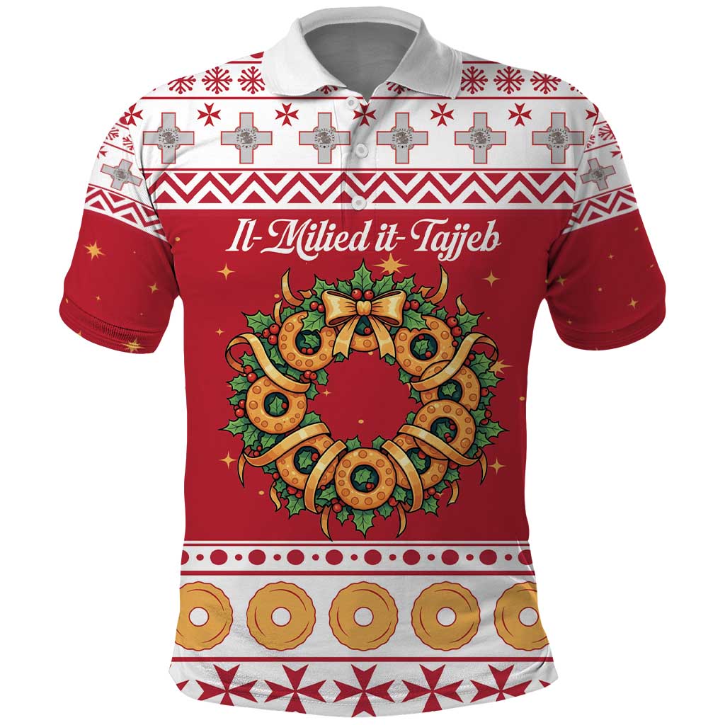 Malta Christmas Polo Shirt Maltese Honey Rings - Wonder Print Shop