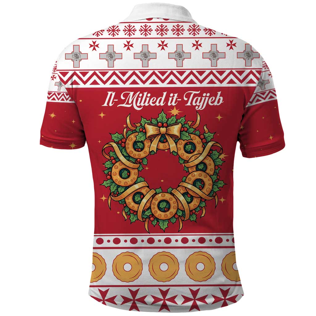Malta Christmas Polo Shirt Maltese Honey Rings - Wonder Print Shop