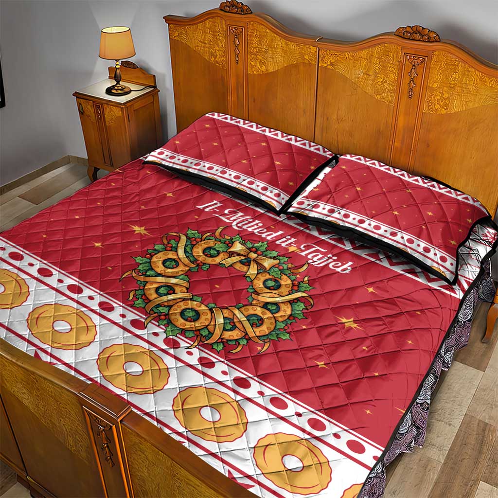 Malta Christmas Quilt Bed Set Maltese Honey Rings - Wonder Print Shop