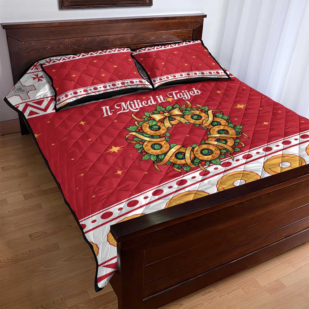 Malta Christmas Quilt Bed Set Maltese Honey Rings - Wonder Print Shop