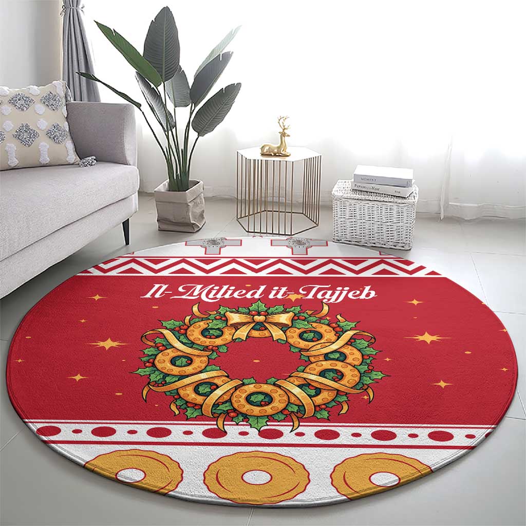 Malta Christmas Round Carpet Maltese Honey Rings - Wonder Print Shop