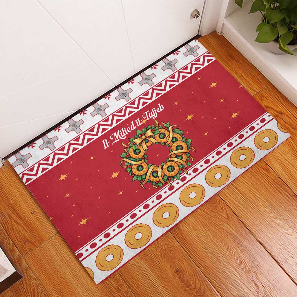 Malta Christmas Rubber Doormat Maltese Honey Rings - Wonder Print Shop