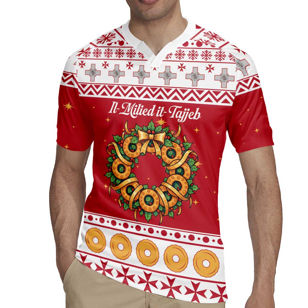 Malta Christmas Rugby Jersey Maltese Honey Rings - Wonder Print Shop