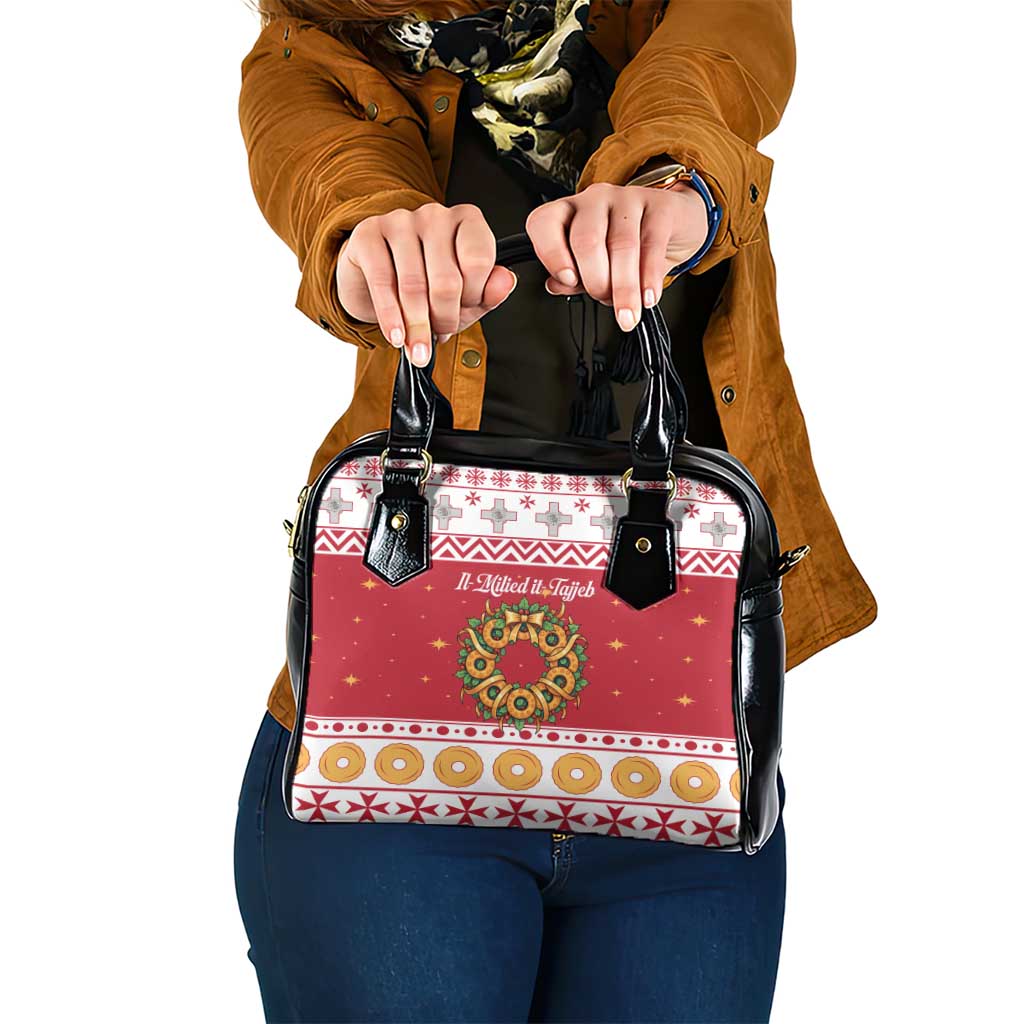 Malta Christmas Shoulder Handbag Maltese Honey Rings - Wonder Print Shop