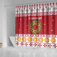 Malta Christmas Shower Curtain Maltese Honey Rings - Wonder Print Shop