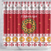 Malta Christmas Shower Curtain Maltese Honey Rings - Wonder Print Shop