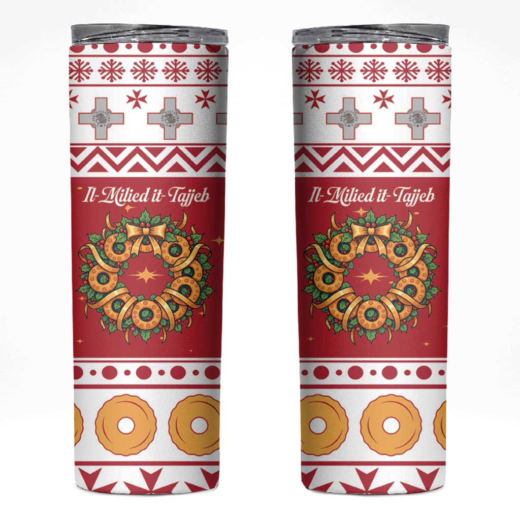 Malta Christmas Skinny Tumbler Maltese Honey Rings - Wonder Print Shop