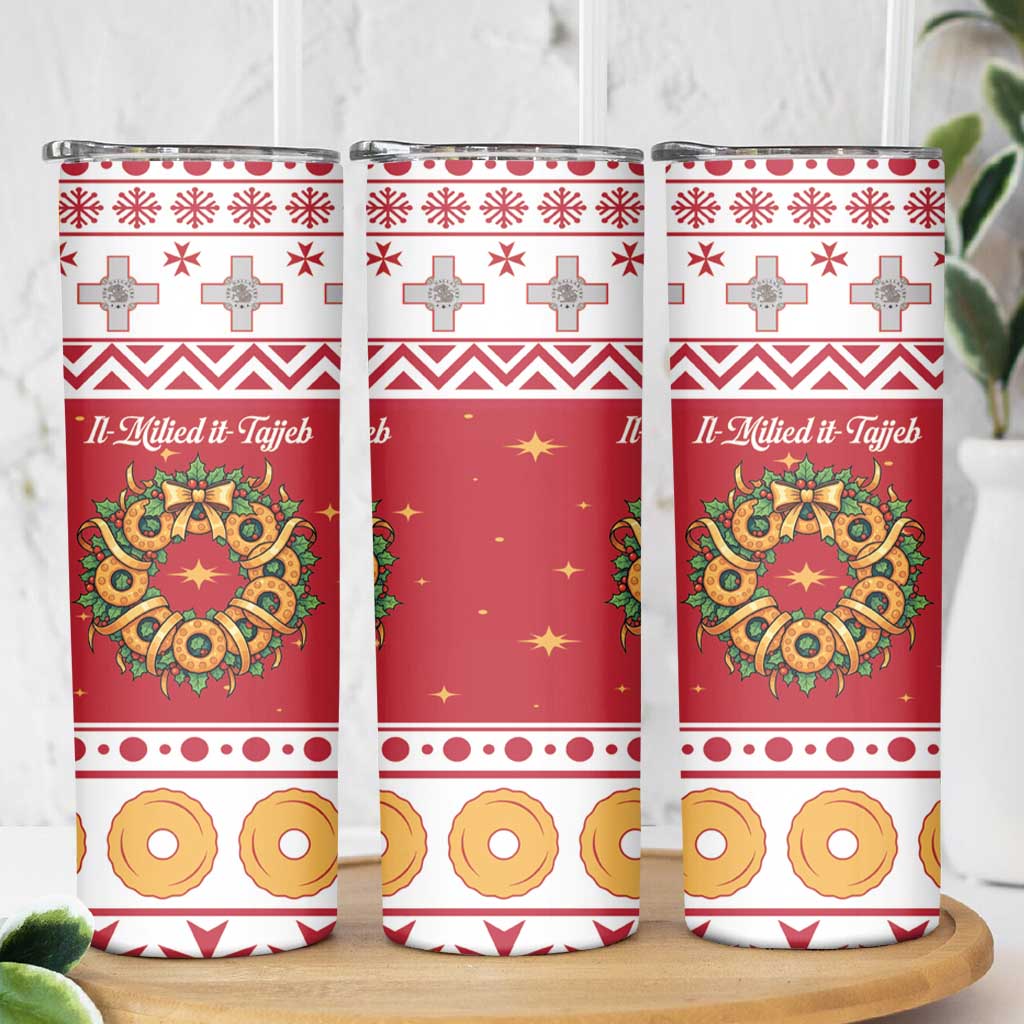 Malta Christmas Skinny Tumbler Maltese Honey Rings - Wonder Print Shop