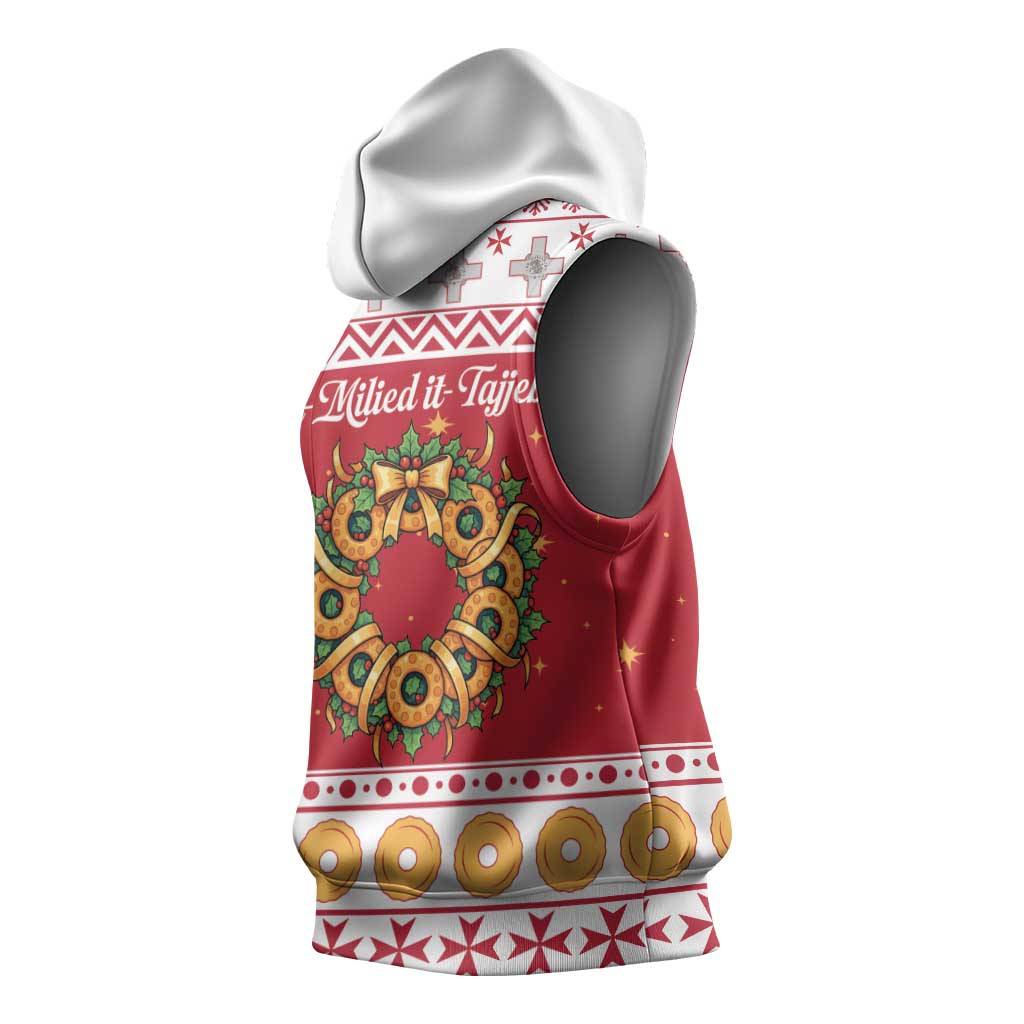 Malta Christmas Sleeveless Hoodie Maltese Honey Rings - Wonder Print Shop