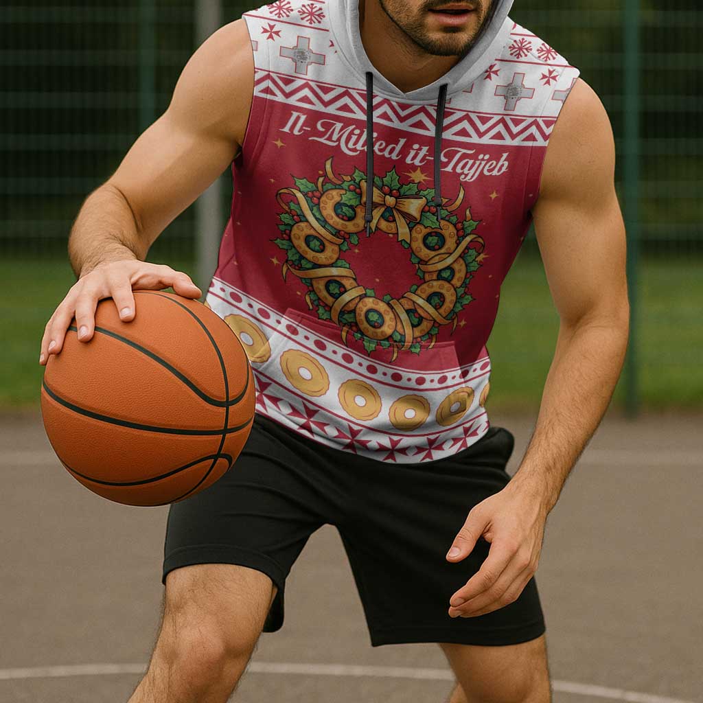 Malta Christmas Sleeveless Hoodie Maltese Honey Rings - Wonder Print Shop