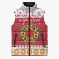 Malta Christmas Sleeveless Puffer Jacket Maltese Honey Rings - Wonder Print Shop