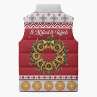 Malta Christmas Sleeveless Puffer Jacket Maltese Honey Rings - Wonder Print Shop