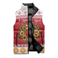 Malta Christmas Sleeveless Puffer Jacket Maltese Honey Rings - Wonder Print Shop
