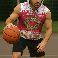 Malta Christmas Sleeveless Zip Hoodie Maltese Honey Rings - Wonder Print Shop