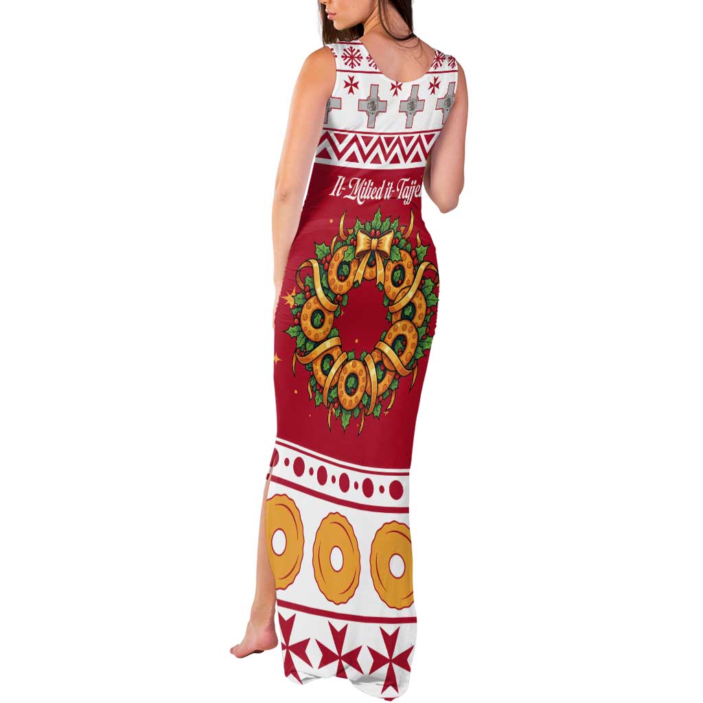 Malta Christmas Tank Maxi Dress Maltese Honey Rings - Wonder Print Shop