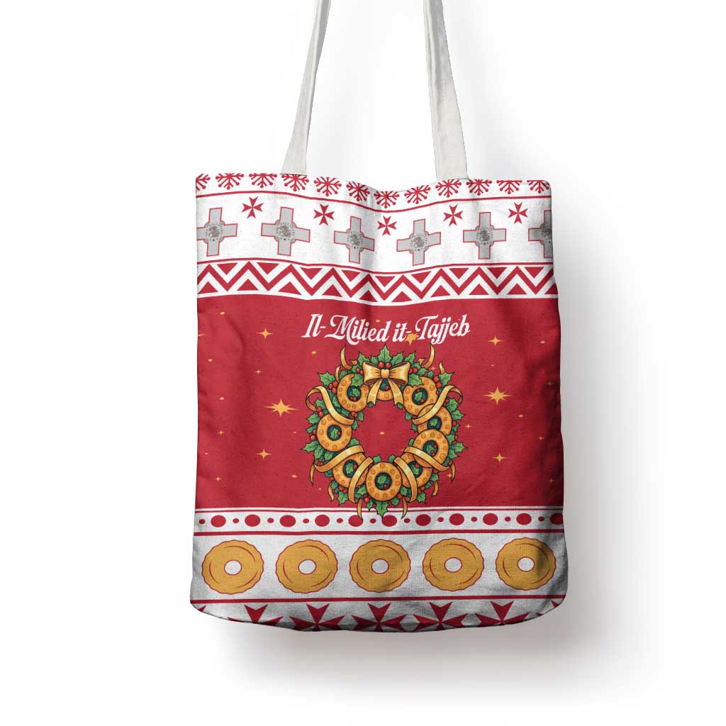 Malta Christmas Tote Bag Maltese Honey Rings - Wonder Print Shop
