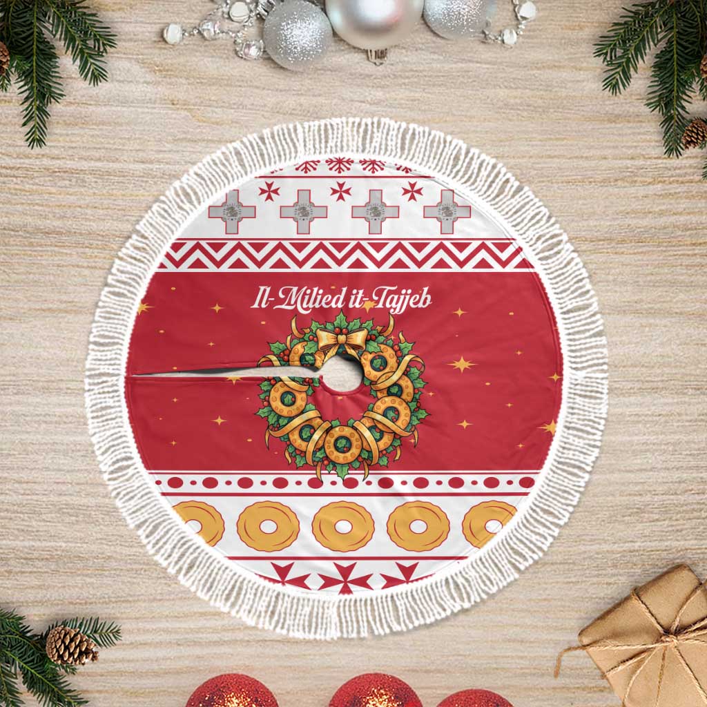 Malta Christmas Tree Skirt Maltese Honey Rings - Wonder Print Shop