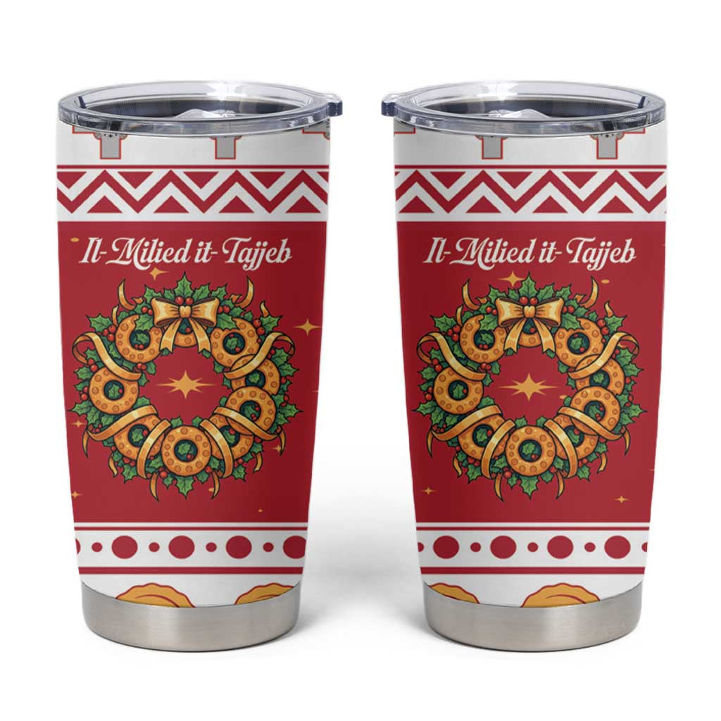 Malta Christmas Tumbler Cup Maltese Honey Rings - Wonder Print Shop