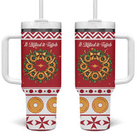 Malta Christmas Tumbler With Handle Maltese Honey Rings - Wonder Print Shop