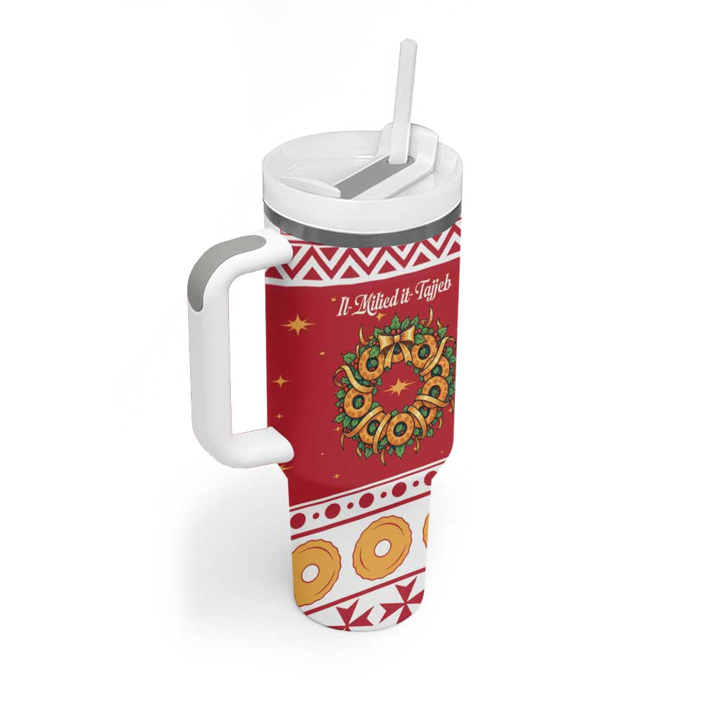 Malta Christmas Tumbler With Handle Maltese Honey Rings - Wonder Print Shop