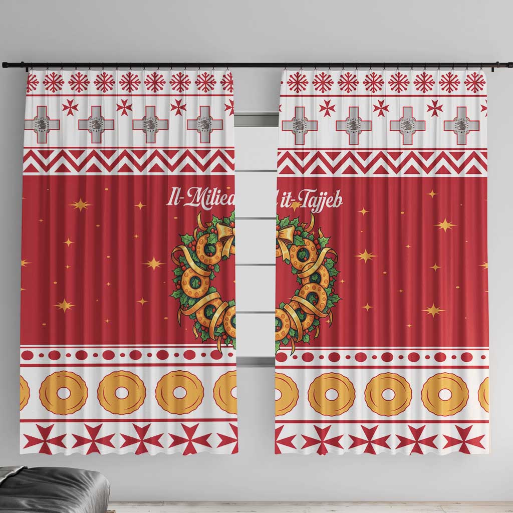 Malta Christmas Window Curtain Maltese Honey Rings - Wonder Print Shop