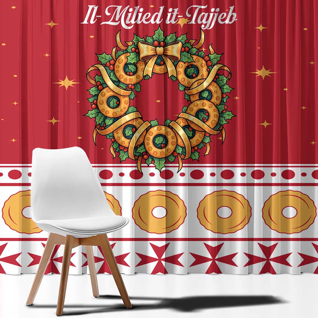 Malta Christmas Window Curtain Maltese Honey Rings - Wonder Print Shop