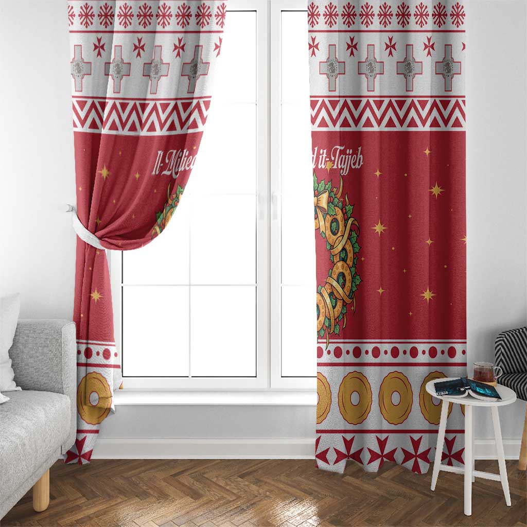 Malta Christmas Window Curtain Maltese Honey Rings - Wonder Print Shop