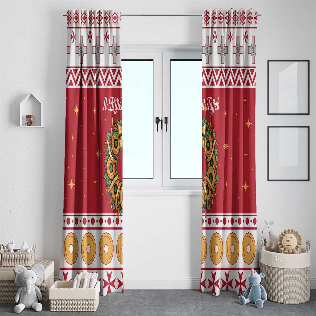 Malta Christmas Window Curtain Maltese Honey Rings - Wonder Print Shop