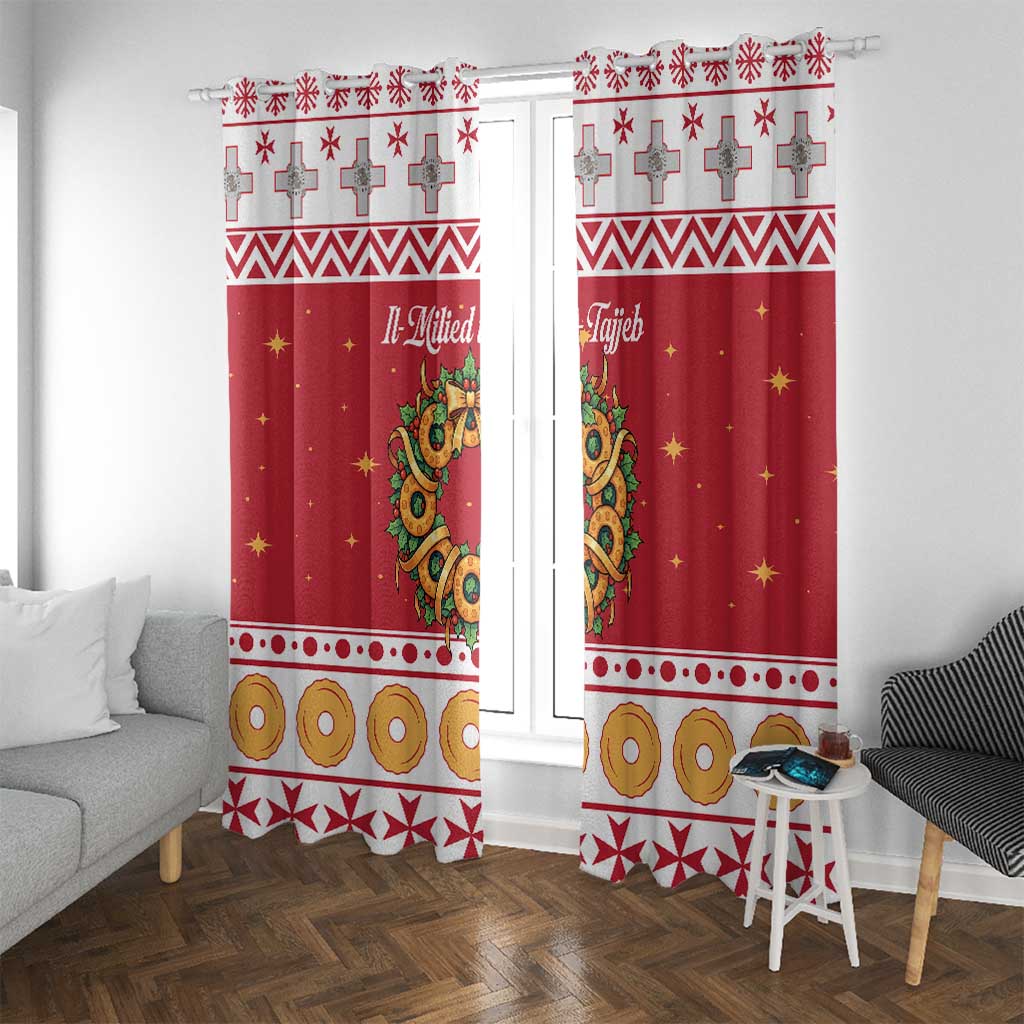 Malta Christmas Window Curtain Maltese Honey Rings - Wonder Print Shop
