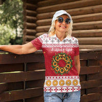 Malta Christmas Women Polo Shirt Maltese Honey Rings - Wonder Print Shop