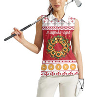 Malta Christmas Women Sleeveless Polo Shirt Maltese Honey Rings - Wonder Print Shop
